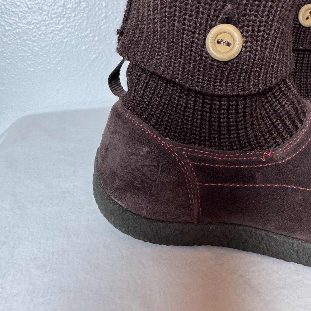 Keen Shay Ankle Boots Womens Size 9.5 Brown Suede Knit Cuff Boho Booties Winter - Picture 6 of 14